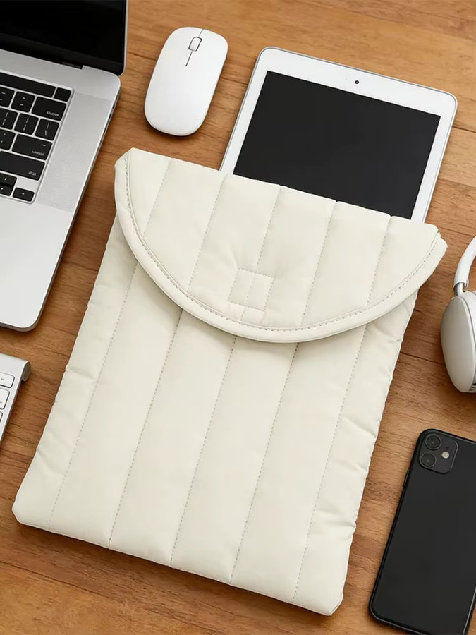 BOKEN Gesteppte Laptop-Hülle für MacBook Pro/Air, HP und Dell, weich gepolsterte Notebook-Tasche, Farbe: Grün - Bild 4