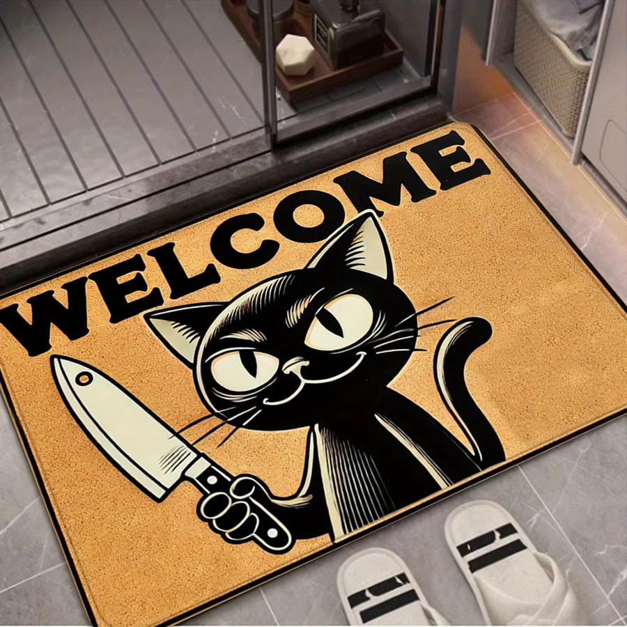 VIKAMA Cartoon-Katzen-Teppich, rutschfeste und wasserabsorbierende Bodenmatte aus Schaumstoff in Mehrfarbig, B/T: 60 x 40 cm - Bild 3