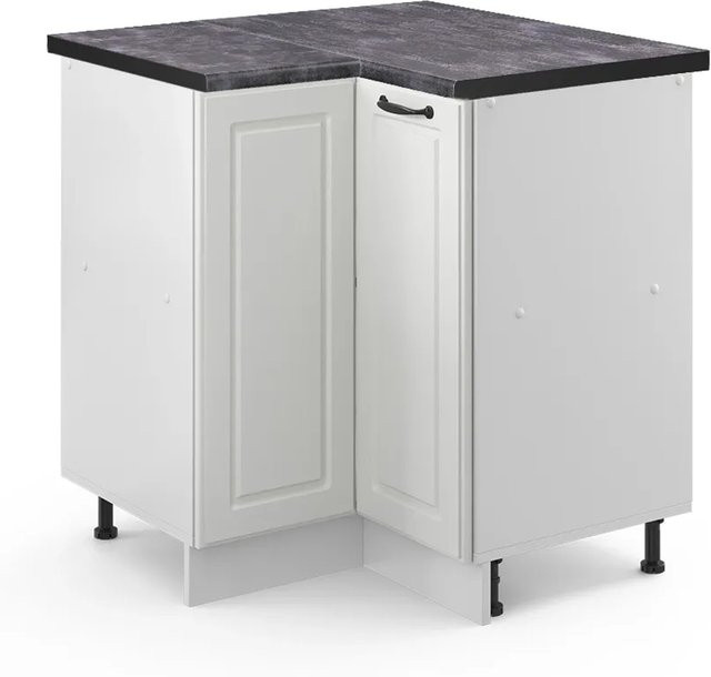 Vicco Eckunterschrank R-Line Landhausstil in Weiß und Anthrazit, B/T/H: 75,6 x 60,0 x 81,6 cm - Bild 1