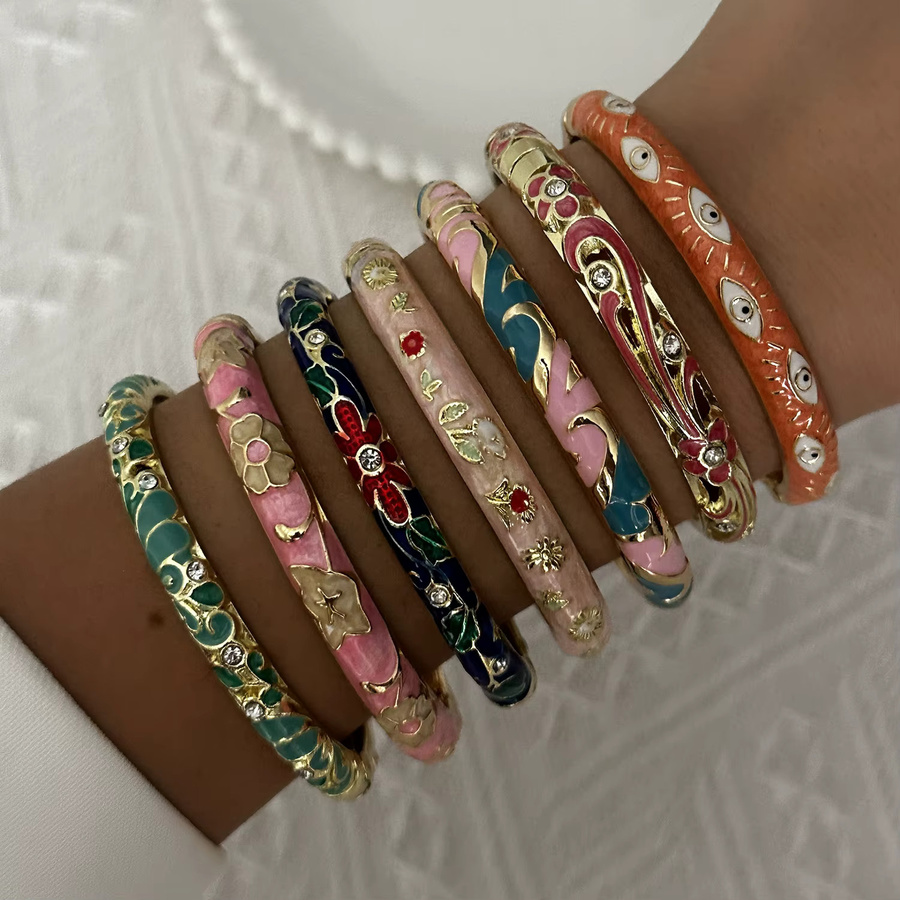 BELLA-Bee Armband, Emaille, Blumen, Goldfarben, Damen - Bild 3