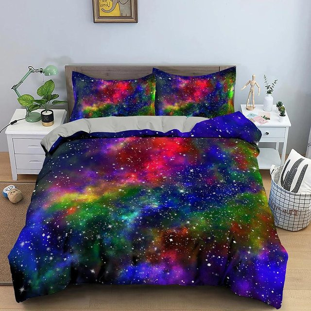 Bettwäscheset Lodestar mit Sternen-Motiv für Kinder, buntes Bettbezug-Set aus Mikrofaser, B/H: 135 x 200 cm - Bild 1