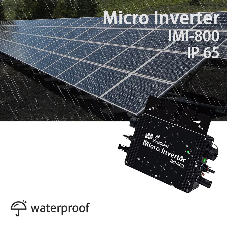 800 W MPPT Grid Tie Micro Solar Inverter mit WLAN und IP65 Schutz, 22–50 VDC Solarpanel Eingang für 120 VAC oder 230 VAC, Schwarz - Bild 4