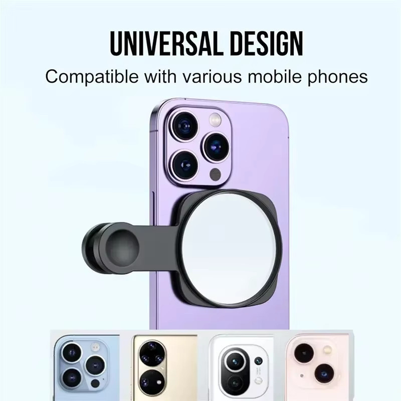 Smartphone Kamera Objektiv Selfie Spiegel Clip Kit für iPhone und Samsung in Schwarz - Bild 3