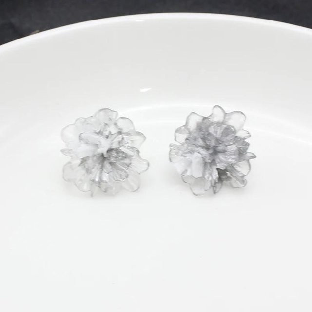 Ohrring Harz, 3D Blume, Weiß, Damen - Bild 1