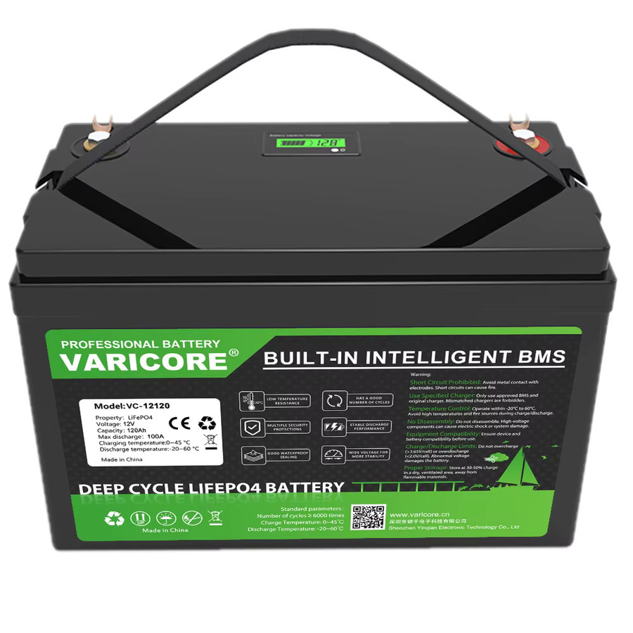 VariCore 12V 120Ah LiFePO4-Batterie mit integriertem BMS in Schwarz - Bild 6