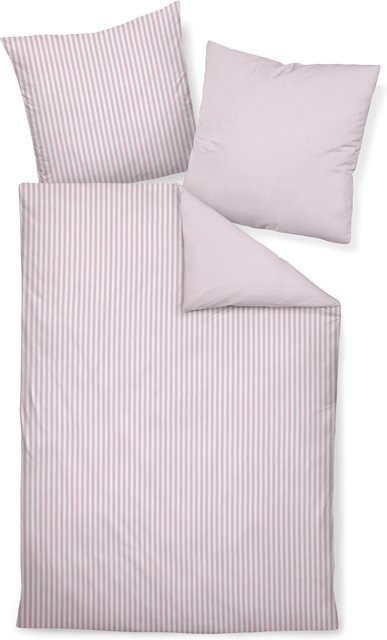 Bettwäsche Janine CHINCHILLA in Pink aus Baumwollflanell mit Reißverschluss, B/T/H: 155 x 220 cm und 80 x 80 cm - Bild 1