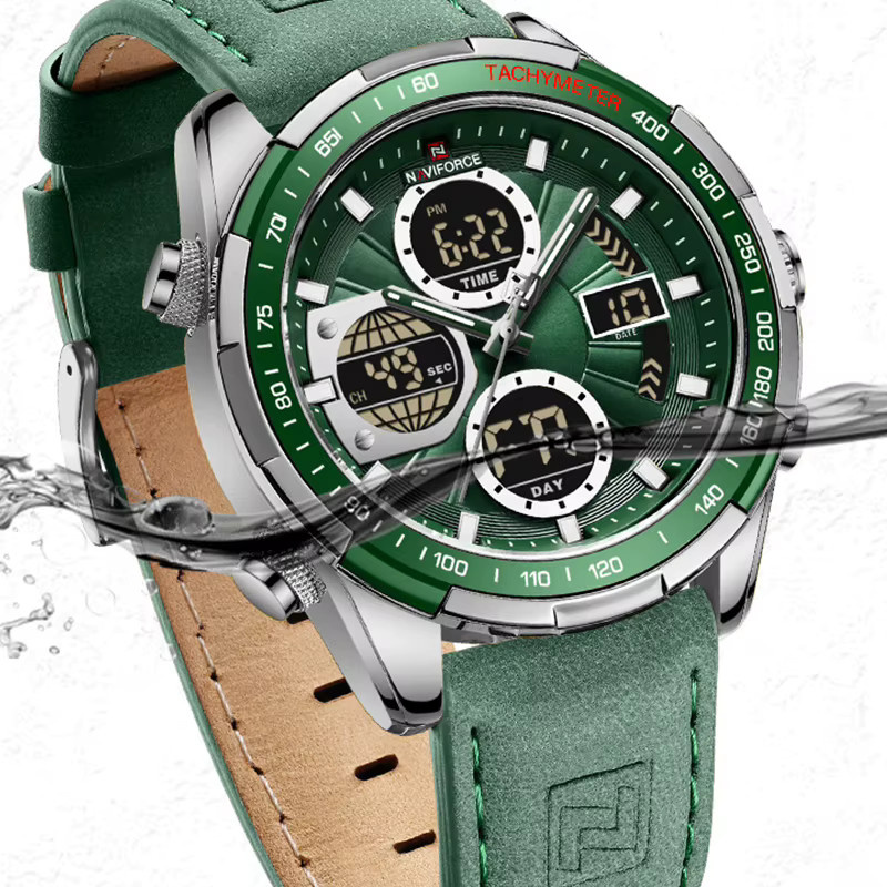NAVIFORCE Armbanduhr, Chronograph, Quarz, Leder, Herren - Bild 3