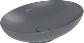 Villeroy & Boch Aufsatzwaschtisch Loop & Friends in Grau, Oval, mit Überlauf, Breite: 56 cm, Tiefe: 38 cm - Bild 1