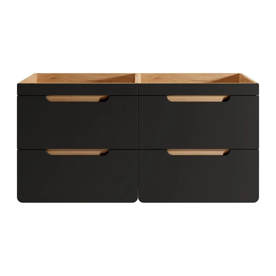 Waschbeckenunterschrank Aruba von Vente-unique in Anthrazitgrau und Naturfarben Hell, Breite: 120 cm - Bild 2