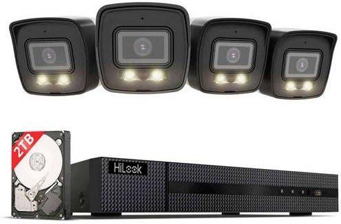 HiLook IK28P-480B IP-Überwachungskamera-Set, kabelgebunden, Digital, Schwarz - Bild 1
