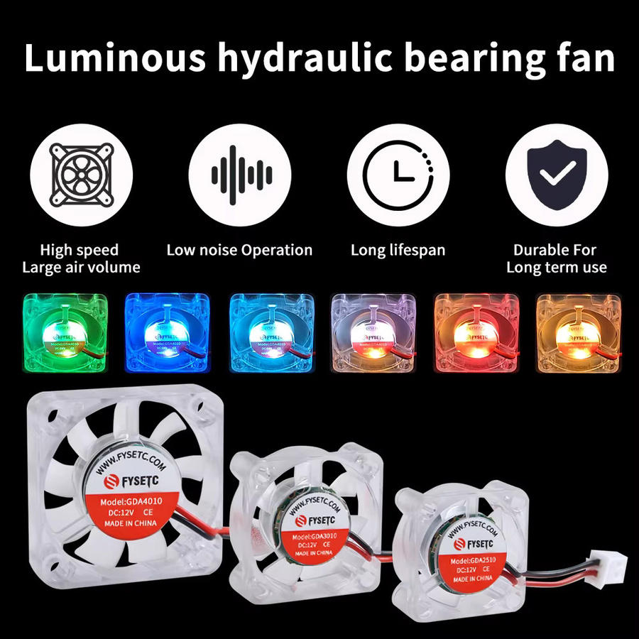 FYSETC RGB LED Lüfter für 3D-Drucker Multicolor 12V/24V kompatibel mit Prusa Emder Voron Vzbot - Bild 3