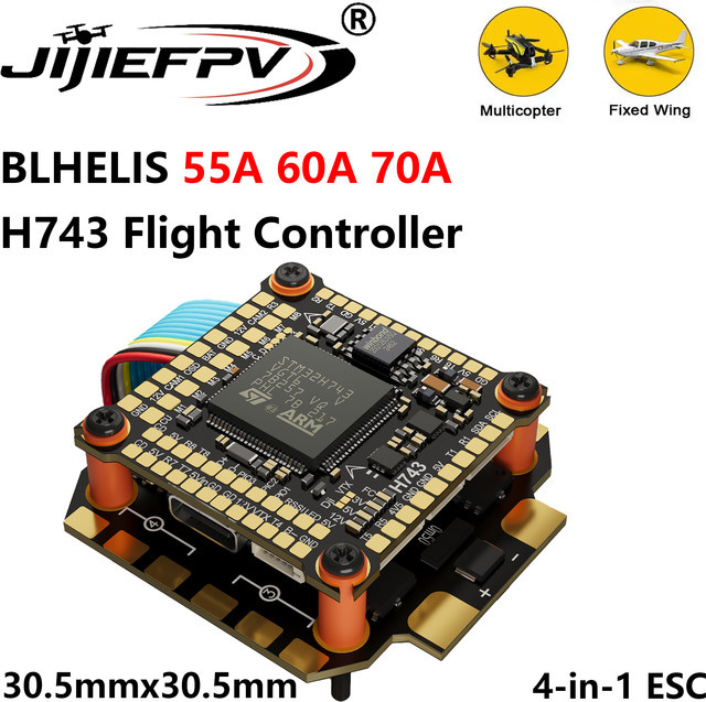 JIJIE H7V6S H7 V6 V6S PLUS FC Stack Flugsteuerungsplatine mit Barometer und OSD sowie ESC in Schwarz für FPV Racing Drohnen und Quadcopter - Bild 1