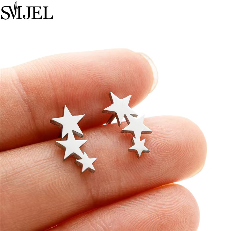 SMJEL Ohrstecker Edelstahl, Stern, Damen - Bild 2