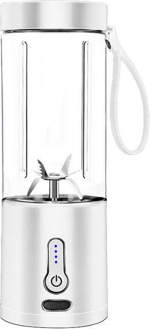 Tragbarer Mixerbecher von Tooarts, USB-Elektro-Fruchtpresse mit 6 Klingen und Digitalanzeige, Weiß, 530 ml - Bild 1