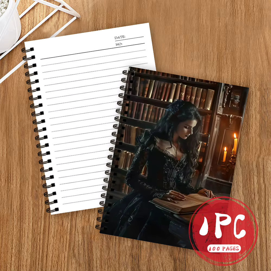 Goth-Girl Notizbuch und Tagebuch mit linierten Seiten in Schwarz und Multicolour für Damen und Herren - Bild 5