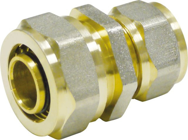 PIPETEC Reduzier-T-Stück Schraubfitting aus Messing in Gold - Bild 1