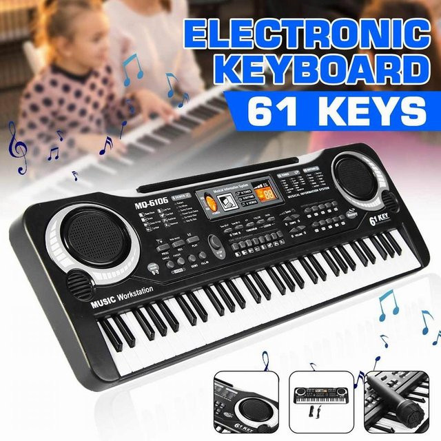 CONUSEA Elektronische Orgel, Klavier, 61 Tasten, mit LED, Musik, Mikrofon - Bild 1