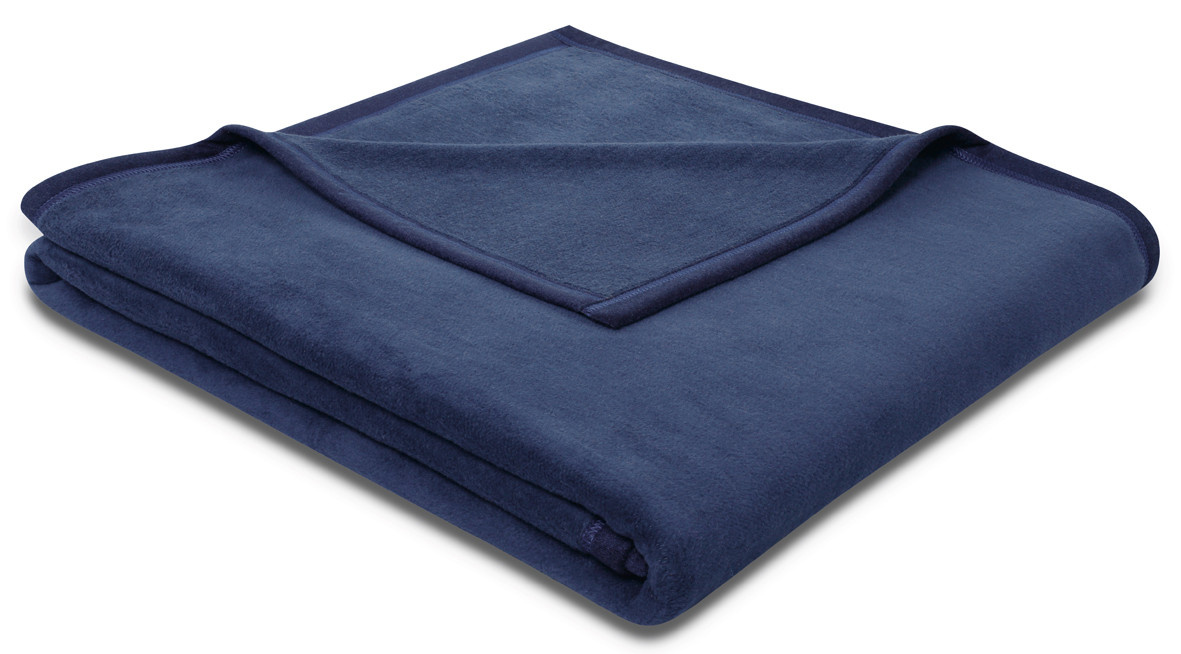 Biederlack Wohndecke Cotton Sense in Beige und Blau aus Baumwolle und Polyester - Bild 1
