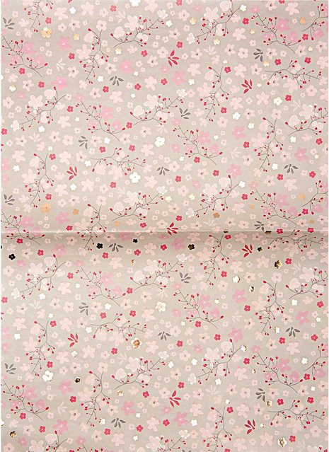Rico Design Paper Patch Papier Kirschblüten mit Gold Hot Foil, B: 30 cm, H: 42 cm - Bild 1