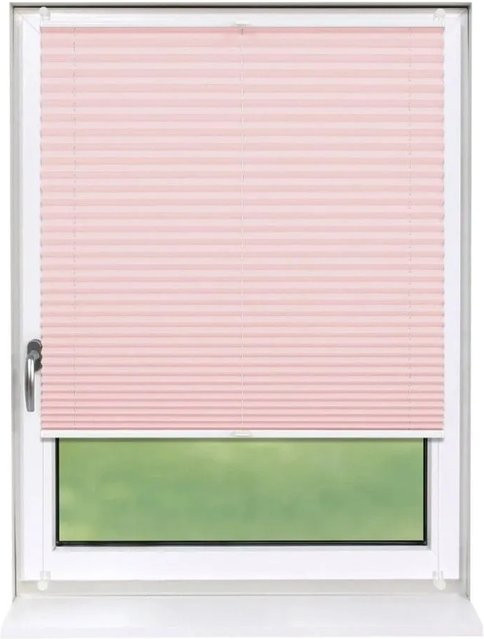 Deco-Raum Plissee Basic Klemmfix Rosa blickdicht B: 105 cm, H: 150 cm - Bild 1
