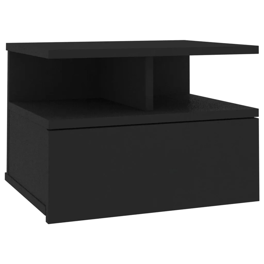 vidaXL Hängender Nachttisch in Schwarz aus Holzwerkstoff, B/T/H: 40 x 31 x 27 cm - Bild 2