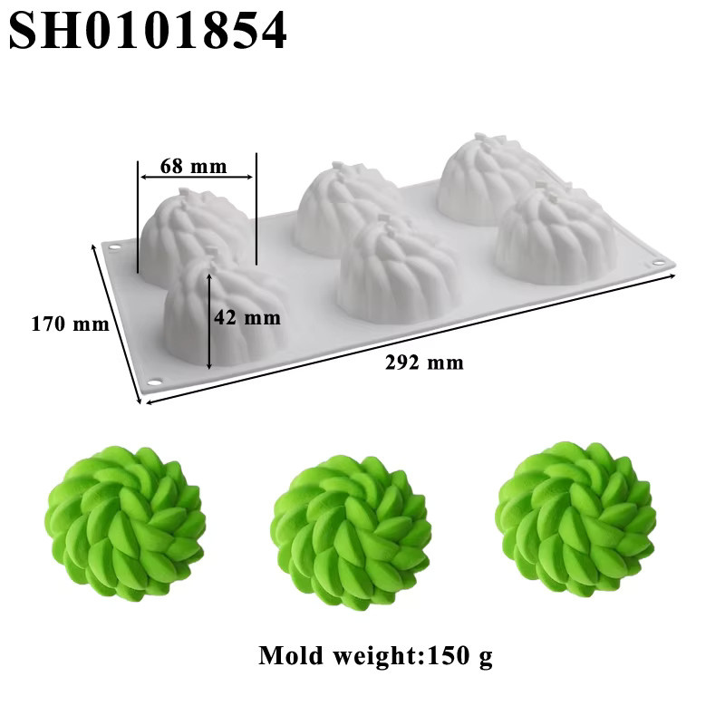 SHENHONG Silikon Mousse- und Schokoladenform in Muschelform, Farbe: Weiß - Bild 3