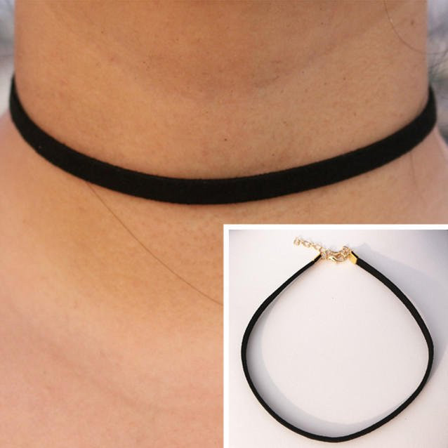 Choker-Halskette Messing, Schwarz, Damen - Bild 1