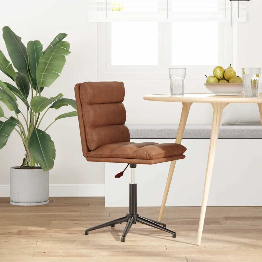 vidaXL Esszimmerstuhl aus Kunstleder und Metall in Braun mit zeitlosem Design B/T/H: 50 x 44 x 74 cm - Bild 4
