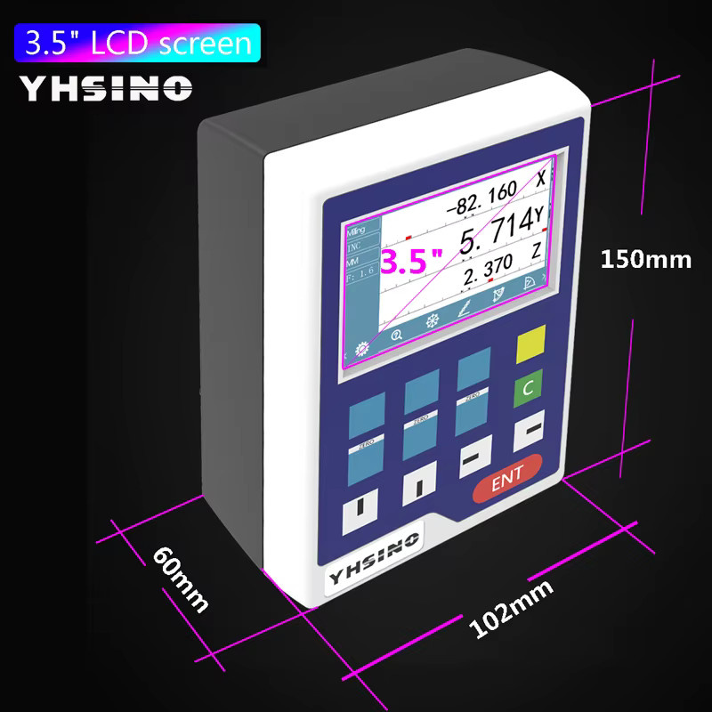 YHSINO YH800-2A/YH800-3A Mini-LCD-DRO Multifunktions-Digitalanzeige für Drehmaschinen mit 2 oder 3 Achsen, 14 Sprachen und TTL DB9 Anschluss - Bild 3
