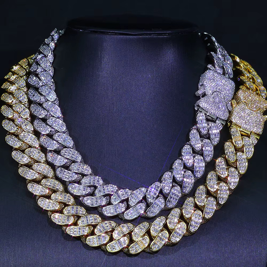 ESKEEM Halskette, 18mm, Cuban Link, Zirkonia, Diamant, Herren - Bild 2