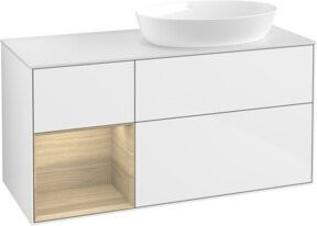 V&B Waschtischunterschrank Finion mit Wandbeleuchtung in Weiß, B/T/H: 120 x 50,1 x 50,1 cm - Bild 1