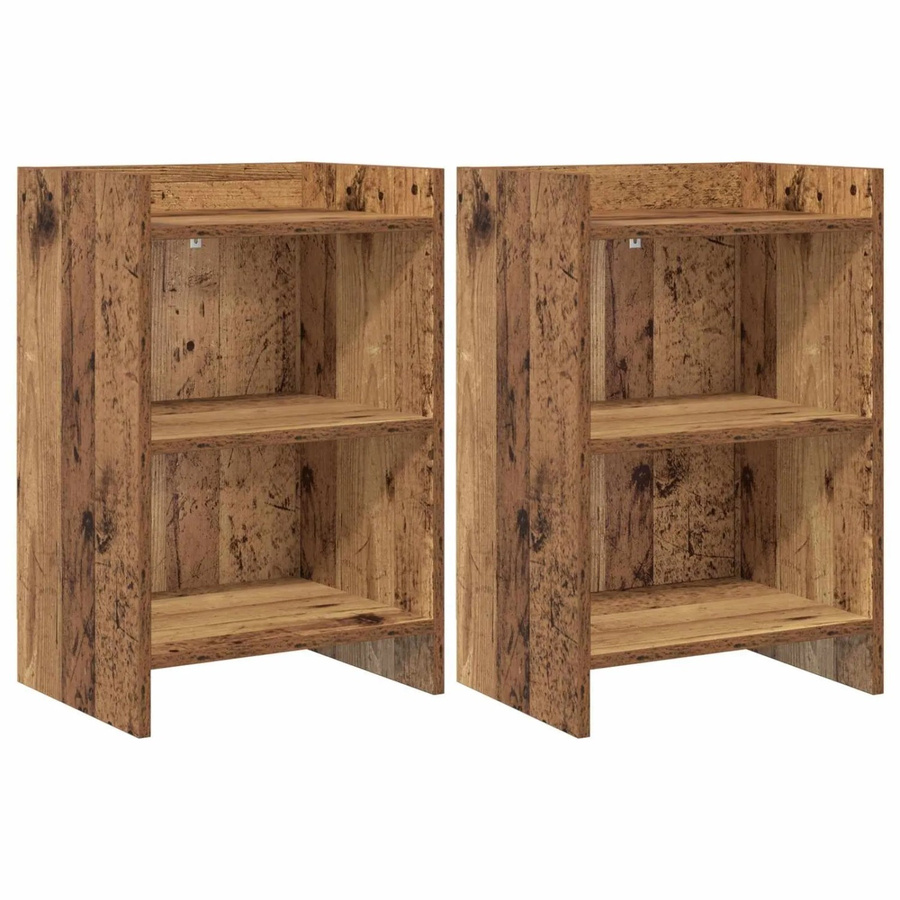 vidaXL Nachttische 2er Set aus Altholz in Braun, B/T/H: 40 x 30 x 60 cm - Bild 2