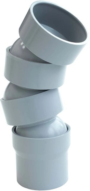 Inefa Flexibler Rohrbogen PVC DN 50 45-67 Grad Grau - Bild 1