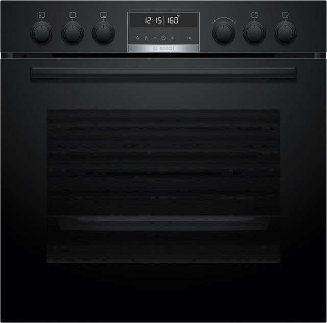 Bosch Serie 6 Einbau Elektro-Herd HEG578BB3 in Schwarz mit 71 l Volumen, Pizza-Stufe, schnellem Vorheizen und Pyrolyse, Breite: 59,4 cm - Bild 1