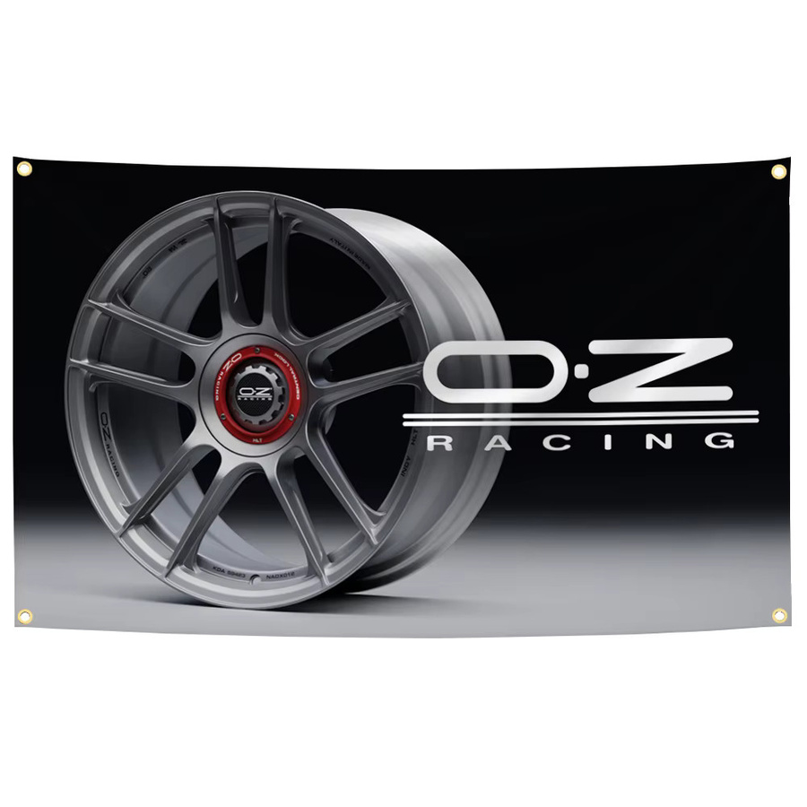 OZ Racing Motorsports Radnabenflagge Banner aus Polyester in Schwarz mit Digitaldruck, B x H: 90 x 150 cm - Bild 4