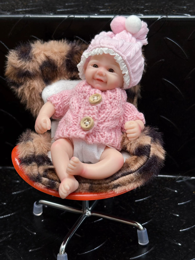 AnjoDoll Vivienne-Reborn-Puppe, Silikon, Rosa / Pink, 6 Zoll - Bild 2