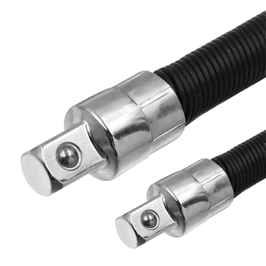 FHZX 3er Set Flexible Steckschlüssel Verlängerungen mit Adapter für Ratsche in 1/4, 3/8 und 1/2 Zoll für Mechanik und Werkstatt - Bild 4