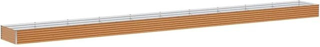 vidaXL Hochbeet aus verzinktem Stahl in Hellbraun, B: 970 cm, T: 100 cm, H: 36 cm - Bild 1