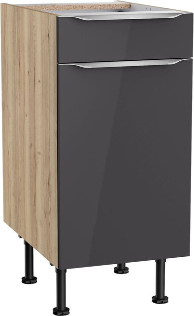 Optifit Küchen-Unterschrank Linus984 in Anthrazit-Wildeiche, B/T/H: 40 x 58,4 x 87 cm - Bild 1