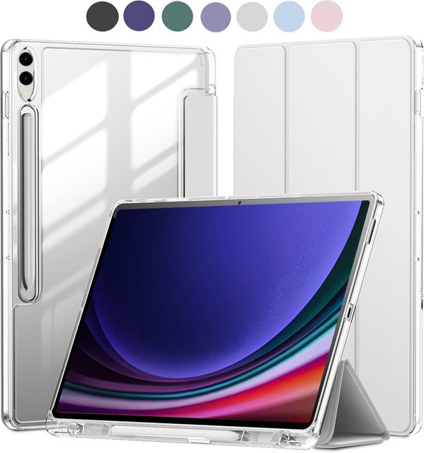 Transparente Stoßfeste Samsung Galaxy Tab S9 Plus S9 FE Plus S10 Plus Hülle mit Stifthalter in Blau - Bild 1