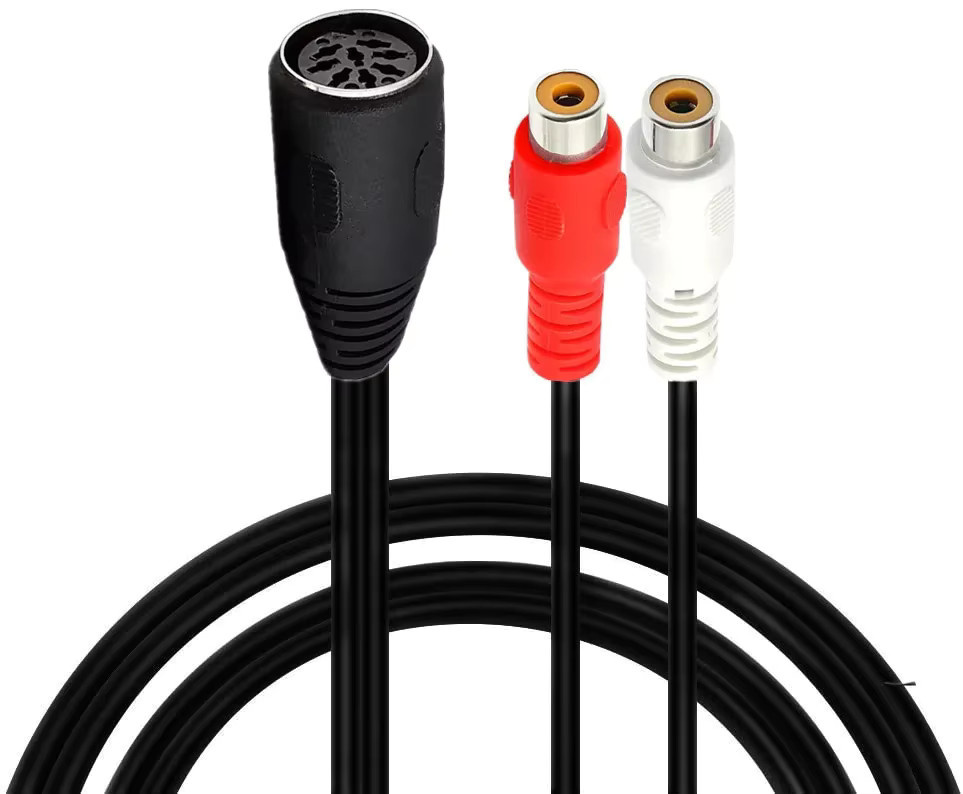 BSN Audiokabel DIN 8-Pin-auf-2RCA mit 8-Pin-DIN-Buchse und 2-RCA-Buchse für Musikinstrumente und Audiogeräte - Bild 2