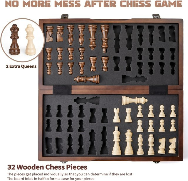 Yernea Magnetisches Schachspiel aus Holz, Strategiespiel - Bild 1