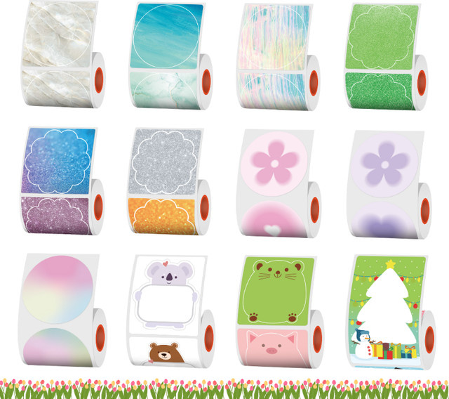 KAYSION Thermoetiketten Multicolour für Weihnachtsgeschenke, kompatibel mit tragbaren Druckern SK58, SK20, M110, M220 und P1 - Bild 1