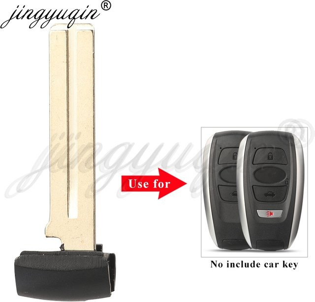 Jingyuqin Smart Keyless Notfall Remote Insert Schlüsselblatt für Subaru Forester Legacy Impreza XV BRZ, Farbe: Silber, ungeschnittene Klinge - Bild 1