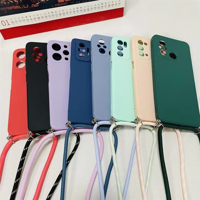 Silikon Handyhülle mit Halskette und Crossbody-Riemen für Google Pixel 8 Pro in White und Multicolour - Bild 1