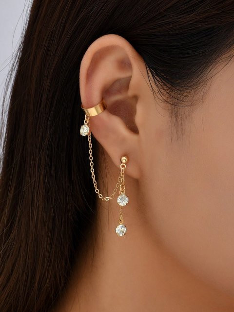 YJSTY Ohrstecker, Gold, Zirkonia, Damen - Bild 1