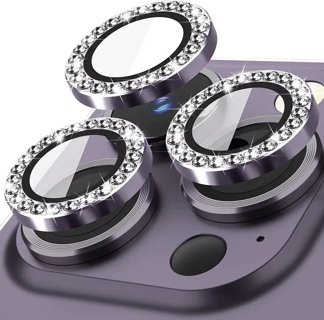 Diamant Kamera Objektiv Schutz Abdeckung für Apple iPhone in Silber - Bild 1