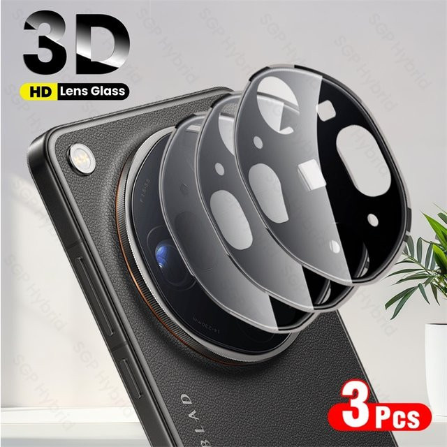 3er-Set Schwarzer 3D Gebogener Kameraschutz aus Gehärtetem Glas für Oppo Find X9 Ultra 5G CPH2841 6,82 Zoll Rücklinsen-Schutzfolie - Bild 1