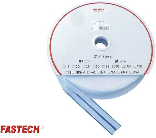 FASTECH Klettband zum Aufkleben mit Hotmelt Haftung, Weiß, Länge: 2500 cm, Breite: 1 cm, 1 Paar - Bild 1