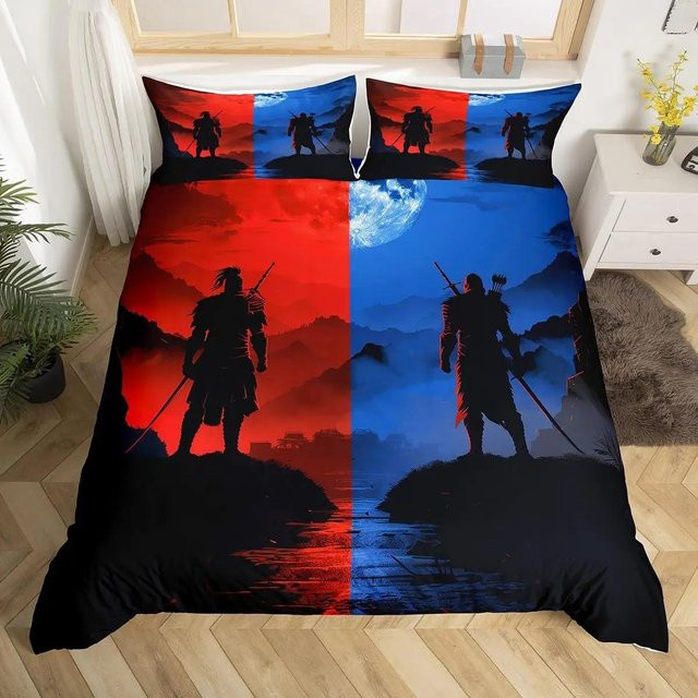 Taekwondo Bettwäsche-Set mit Steppdecke und 2 Kissenbezügen, Sport-Design, Mehrfarbig, Material: Mikrofaser-Polyester, Kissenbezüge: Breite: 70 cm, Länge: 133 cm - Bild 1